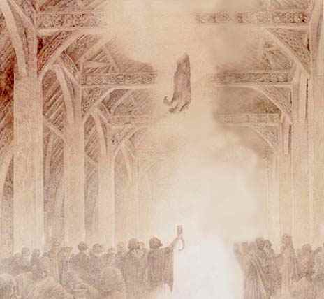 In Hrothgar's hall Heorot.